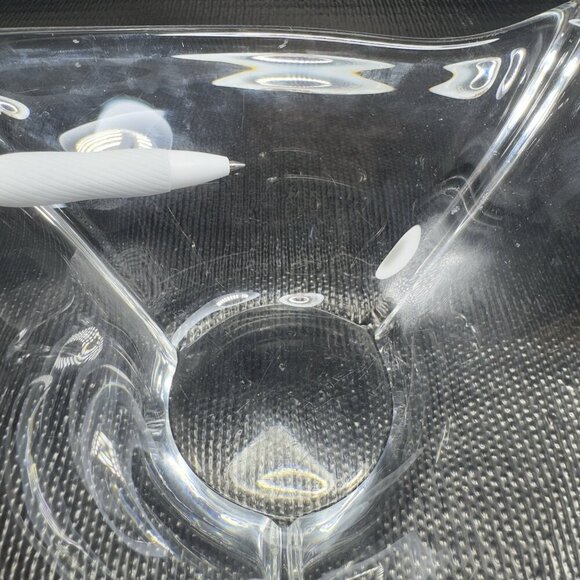 Daum France Clear Glass Crystal Free Form French Glass Dish Bowl Vintage Signed - Picture 7 of 16